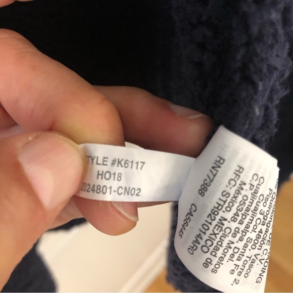 Madewell Teddy Navy Blue Fuzzy Open Front Cardigan XS Relaxed Roomy Oversized - Picture 14 of 14